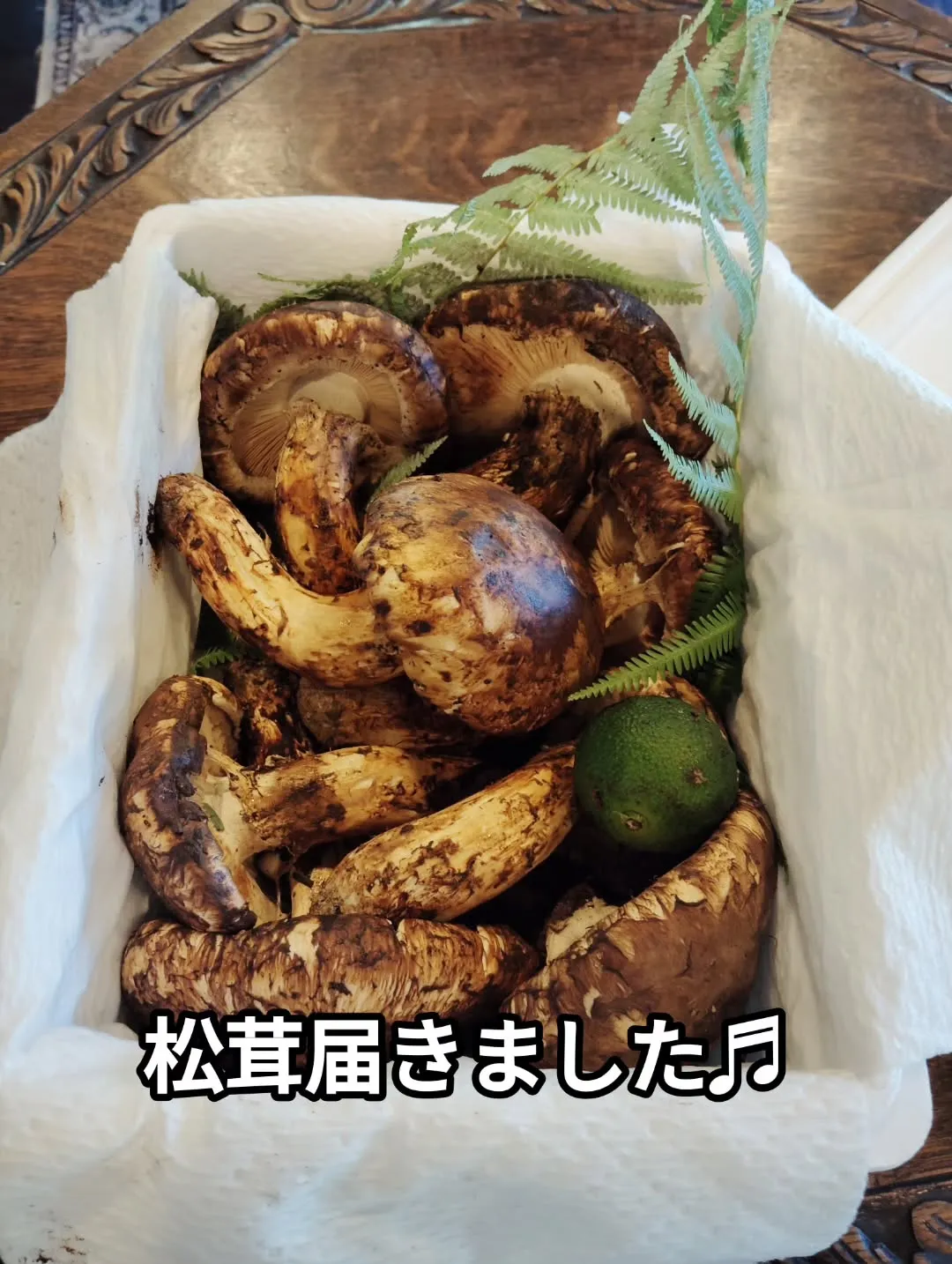 立派な松茸届きました♬